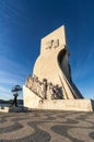 Low wide shot of the Discoverers Monument Belem, Lisbon Royalty Free Stock Photo