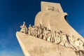 Low wide shot of the Discoverers Monument Belem, Lisbon Royalty Free Stock Photo