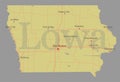 Lowa accurate vector exact detailed State Map with Community Royalty Free Stock Photo