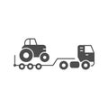 Lowboy trailer truck glyph icon Royalty Free Stock Photo