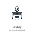 Lowboy vector icon on white background. Flat vector lowboy icon symbol sign from modern furniture and household collection for
