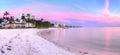 Lowdermilk Beach sunset over powder white sand Royalty Free Stock Photo