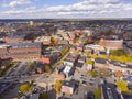 Lowell downtown aerial view, Massachusetts, USA Royalty Free Stock Photo