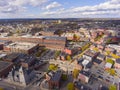 Lowell downtown aerial view, Massachusetts, USA Royalty Free Stock Photo