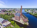 Lowell downtown aerial view, Massachusetts, USA Royalty Free Stock Photo