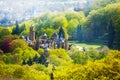 Lowenburg castle from above in the forest Royalty Free Stock Photo