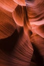 Lower Antelope Canyon with bizarre forms of red sandstone washed