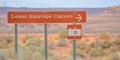 Lower Antelope Canyon Sign in Glen Canyon National Recreation Area, Northern Arizona Royalty Free Stock Photo