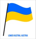 Lower Austria Flag Waving Vector Illustration on White Background. States Flag of Austria