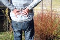 Lower back pain, arthritis. Royalty Free Stock Photo