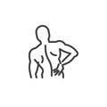 Lower back pain line icon Royalty Free Stock Photo