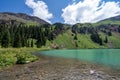 Lower Blue Lake along the Blue Lakes trail in Colorado, in the San Juan Mountains Royalty Free Stock Photo