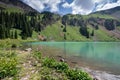 Lower Blue Lake along the Blue Lakes trail in Colorado, in the San Juan Mountains Royalty Free Stock Photo