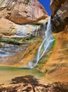 Lower Calf Creek Falls Waterfall colorful views from the hiking trail Grand Staircase Escalante National Monument between Boulder Royalty Free Stock Photo