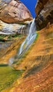 Lower Calf Creek Falls Waterfall colorful views from the hiking trail Grand Staircase Escalante National Monument between Boulder Royalty Free Stock Photo