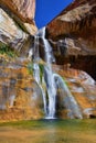 Lower Calf Creek Falls Waterfall colorful views from the hiking trail Grand Staircase Escalante National Monument between Boulder Royalty Free Stock Photo