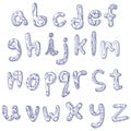 Lower case doodle alphabet