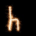 Lower case h letter of alphabet on a black background Royalty Free Stock Photo