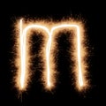 Lower case m letter of alphabet on a black background Royalty Free Stock Photo