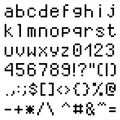 Lower case pixel font