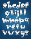 Lower case silver alphabet