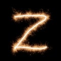 Lower case z letter of alphabet on a black background Royalty Free Stock Photo