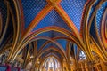 Ornamental interior of Lower chapel of Sainte-Chapelle Royalty Free Stock Photo