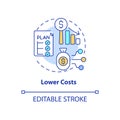 Lower costs concept icon