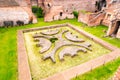 Lower Courtyard at Domus Augustana. Ancient ruins on Palatine Hill, Rome, Italy Royalty Free Stock Photo