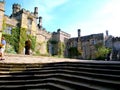 Lower courtyard, Haddon Hall, Derbyshire, UK. Royalty Free Stock Photo