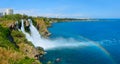 Lower Duden waterfall, Antalya. Lara region. Panorama Royalty Free Stock Photo