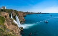 Lower Duden waterfalls, Mediterranean sea coast, Antalya, Turkey Royalty Free Stock Photo