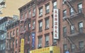Lower East Side New York City Chinatown Old Tenement Apartment Buildings Fire Escape Royalty Free Stock Photo
