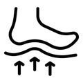 Lower feet support icon outline vector. Feet valgus