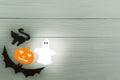 Lower left corner frame of halloween paper silhouettes Royalty Free Stock Photo