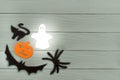 Lower left corner frame of halloween paper silhouettes Royalty Free Stock Photo