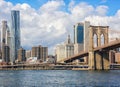 Lower Manhattan and the Brooklyn Bridge, New York City, United States Royalty Free Stock Photo