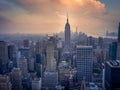 Lower Manhattan at dusk Royalty Free Stock Photo