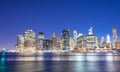 Lower Manhattan East River reflections at sunset - New York City Royalty Free Stock Photo