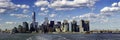 Lower Manhattan from ferry Royalty Free Stock Photo