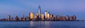 Lower Manhattan Financial District skyscrapers at twilight. New York City Royalty Free Stock Photo