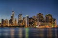 Lower Manhattan Night Time Sky-line during the Blue Hour Royalty Free Stock Photo