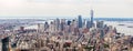 Lower Manhattan Skyline Aerial View, NYC, USA Royalty Free Stock Photo