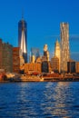 Lower Manhattan skyline along the East River Royalty Free Stock Photo