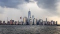 Lower Manhattan Skyline on a cloudy day, NYC, USA Royalty Free Stock Photo