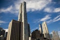 Lower manhattan skyline featuring pace university Royalty Free Stock Photo