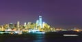 Lower Manhattan skyline at night