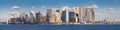 Lower Manhattan skyline from Staten Island Ferry Royalty Free Stock Photo