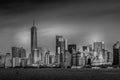 Lower Manhattan skyline. View from New Jersey. Royalty Free Stock Photo