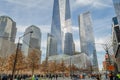 Lower Manhattan Skyscrapers at Ground Zero on a Sunny Day of Winter in Financial District, New York City, USA Royalty Free Stock Photo